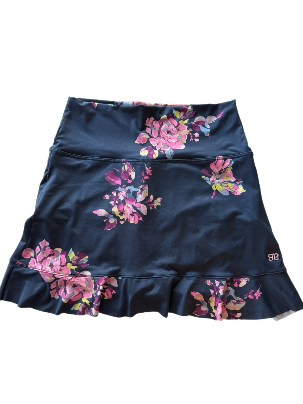 Albion Dahlia Navy Floral Ruffle Swim Skirt - Picture 2 of 6